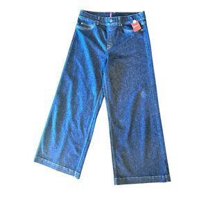 SPANX Raw Indigo Wide Leg Denim Jeans Classic High Rise Trouser Style Size XL P